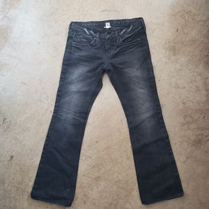 Black Cropped Flare Jeans